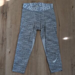 Nike Pro Heathered Gray Leggings - Mens Small